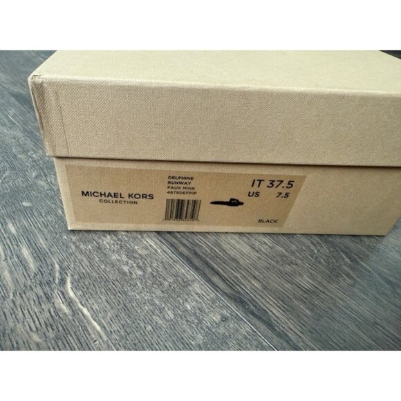 Michael Kors Slippers Slides Delphine Runway Faux Mink Fur Dust Bag Box Slip on - Picture 8 of 10
